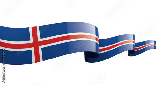 Pixelated icelandic flag waving in the wind, symbolizing national pride and cultural heritage, isolated on transparent background