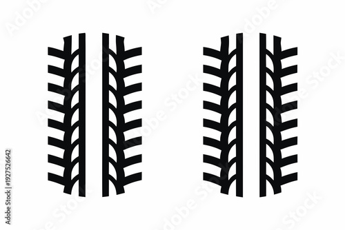 silhouette of Tire Skid Marks vector illustration isolated on white background