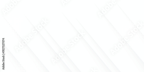 Modern abstract white background with soft diagonal lines and dotted halftone texture. Clean minimal design template for business, technology, corporate, digital, or presentation projects.