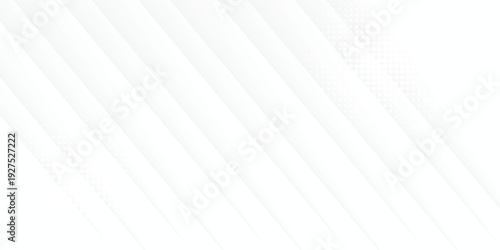 Modern abstract white background with soft diagonal lines and dotted halftone texture. Clean minimal design template for business, technology, corporate, digital, or presentation projects.