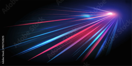 Abstract colorful background design featuring an explosion of bright glowing lines and motion waves in a dark space texture wallpaper illustration