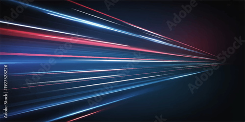 Abstract motion blur background featuring fast car light trails and glowing energy lines in a colorful wave pattern on a night highway road