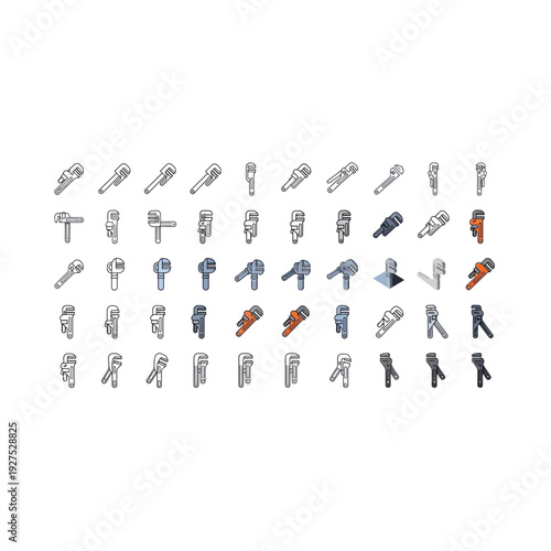 Collection of Plumbing and Handyman Tools: Vector Icons