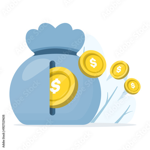 Financial investment vector, illustrating funds, growing income, and wealth management, helping users increase earnings and plan for financial growth.