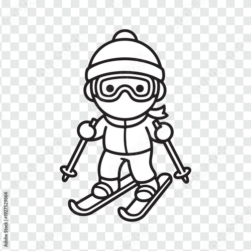 Winter Sport Icon A simple yet dynamic illustration of a skier, perfectly embodying the thrill and energy of a winter sports adventure.