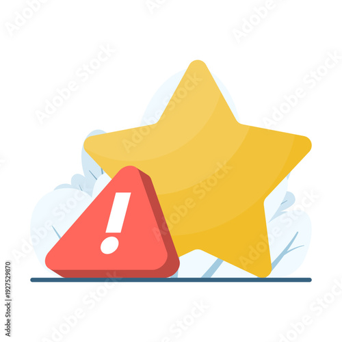 Flat vector illustration of warning signs and malicious business apps, highlighting poor-quality software, security risks, and potential digital threats.