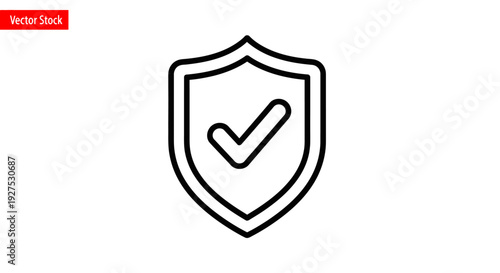Simple black shield icon with checkmark symbolizing security and protection.