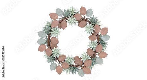 Succulent and Leaf Wreath
