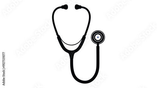 A stethoscope on a white background isolated on white background, Vector
