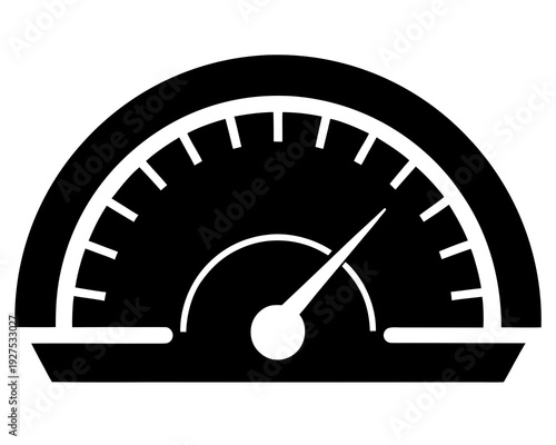 Auto Dashboard Speedometer Gauge Silhouette Vector Illustration