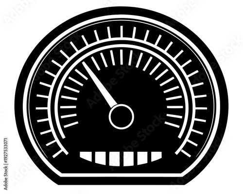 Speedometer Gauge Silhouette Vector Illustration Isolated on White Background