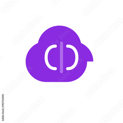 Cognitive Data Nimbus - Cloud Computing Icon – Smart Data Metaphor Expanded Fill Vector Pack