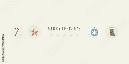 Festive christmas decorations including candy canes stars and stockings