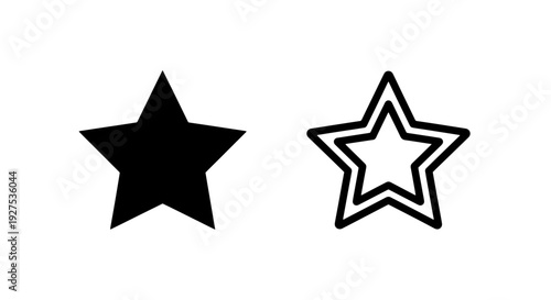 Star icon in solid and outline styles for rating and success