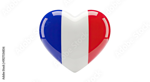 Free Download Heart-shaped French flag with a glossy finish - GFXLoad