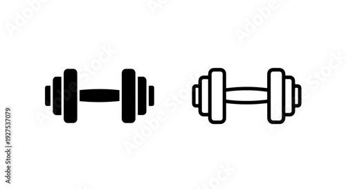 Simple Dumbbell Icon for Fitness, Gym, Workout, and Healthy Lifestyle Concepts