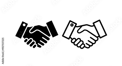 Professional business handshake icon representing partnership, agreement, and deal.