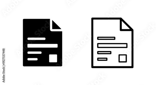 Clean Document and File Icon Set for Data Entry and Information Display