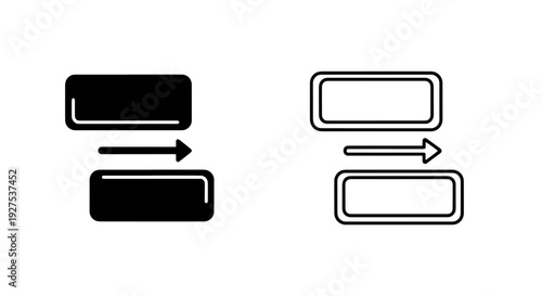 Data Transfer Process Icon Set with Arrow for Workflow and Exchange Concepts