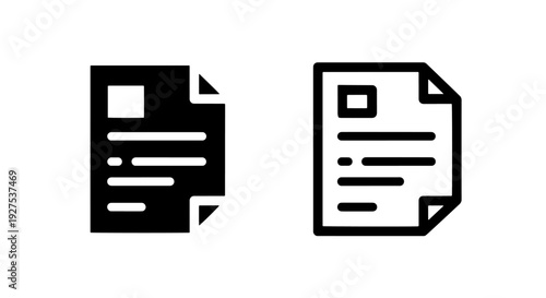 Modern Document File Icon Set with Content for Business and Office Use