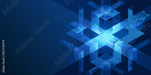 Abstract geometric background with a vibrant blue and turquoise color scheme