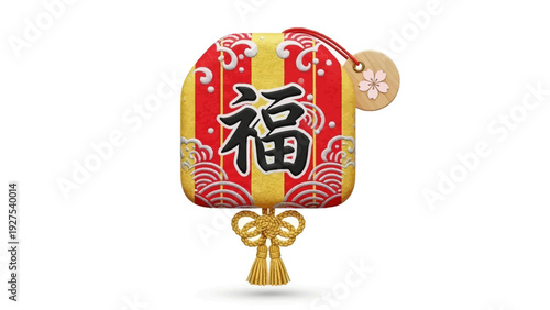 Vibrant Traditional Chinese Fortune Charm Ornament, an Auspicious Symbol of Good Luck and Prosperity for Cultural Celebrations and Home Decor