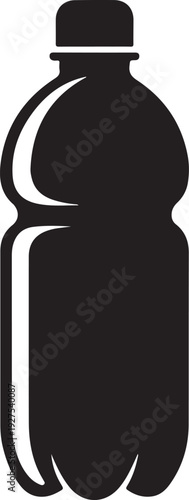 A clear plastic bottle with a screw-on cap and a slight indentation on the sides