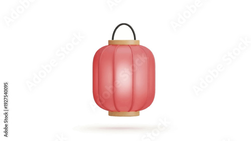 Vibrant red Chinese lantern, a traditional symbol of celebration and good fortune, perfect for cultural festivals and decorative projects