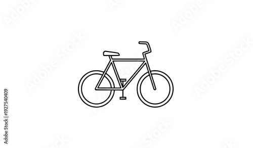 Minimal bicycle outline icon vector cycling transport symbol modern line art isolated on white background