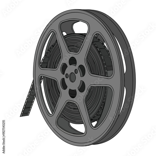 Spinning Movie Reel for Film and Media Production