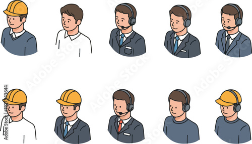 Pixel Art People Set Diverse Avatars Profession Icons Simple Isolated
