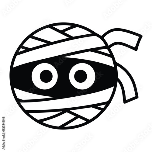 Mummy Head icon Silhouette vector black design on a white background