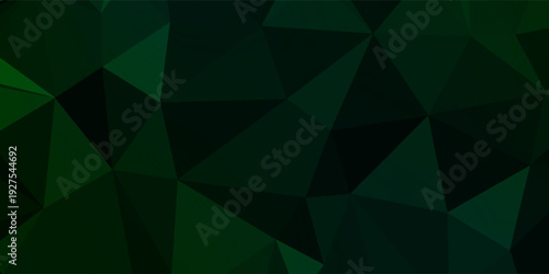 Abstract emerald green low poly geometric background with gradient eps10