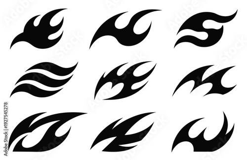 Racing Nitro Boost Flame Silhouette Vector Design