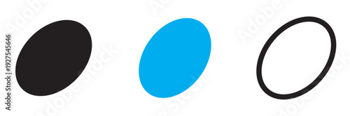 Simple Basic Ellipse shape icon. simple geometric form for design, logo, or template use.