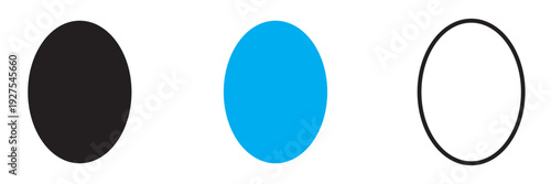 Simple Basic Ellipse shape icon. simple geometric form for design, logo, or template use.