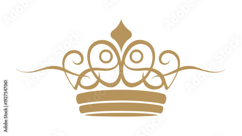 Elegant gold crown symbolizing royalty and regality with intricate designs