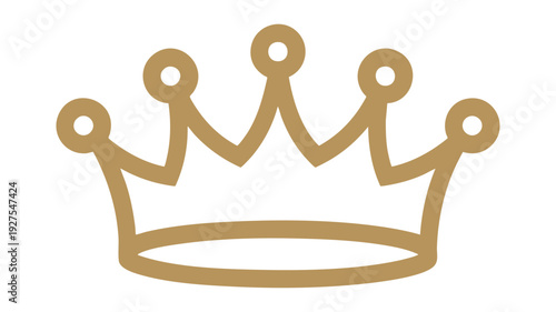 Elegant gold crown symbolizing royalty and authority in a minimalist design