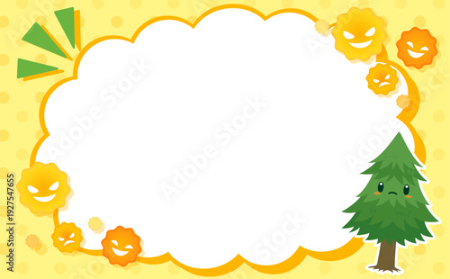 スギ花粉のキャラクターとフレーム1_横