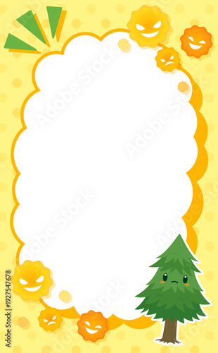 スギ花粉のキャラクターとフレーム1_縦