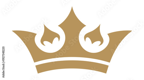 Elegant gold crown with three stylized flames as decorative accents on top