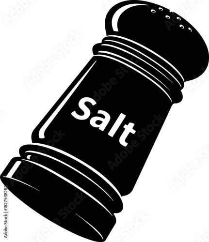 Salt Shaker Vector Isolated Object Flat Design Black And White
