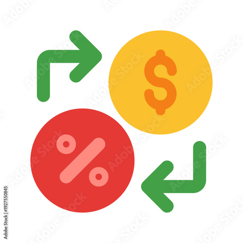 conversion rate flat icon