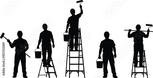 People Silhouette Mega Collection with Business Professionals Soldiers Construction Workers Painters Fishermen Mountain Climbers and Praying Figures for Diverse Design Projects