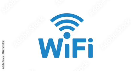 Simple vector graphic illustration of the blue wifi wireless signal network connection logo