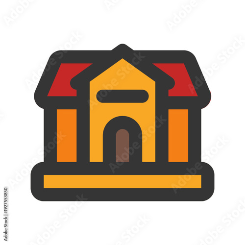 accommodation flat line icon
