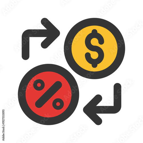 conversion rate flat line icon