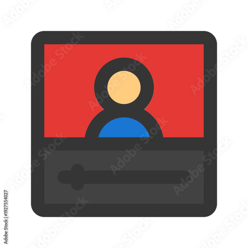 vlogger flat line icon