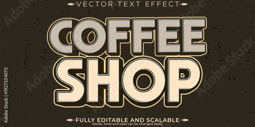 A vector text effect for a coffee shop with a fully editable and scalable design