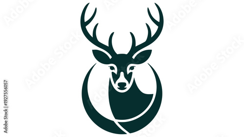 Distinctive logo featuring a deer head with antlers and a circular design element